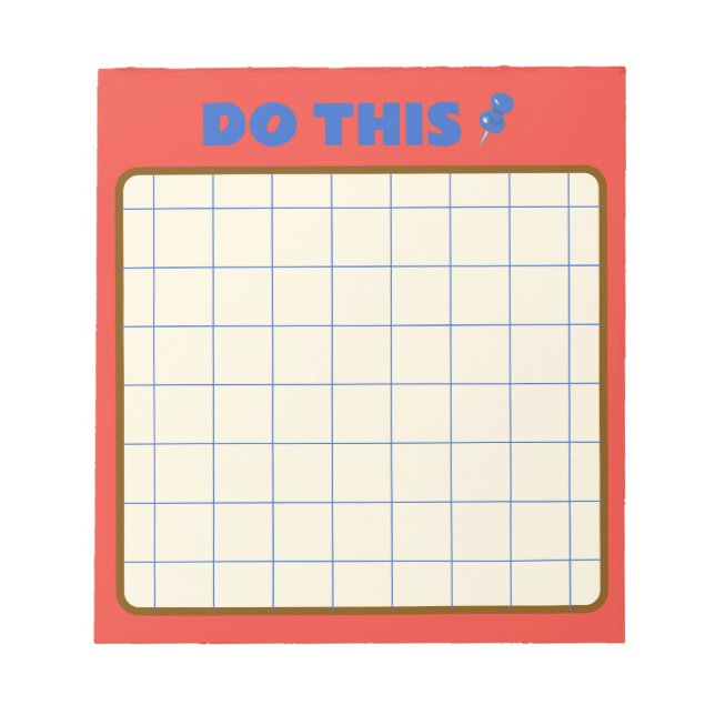 Retro "Do This" Colourful Checklist To-Do List Gri Notepad (Front)