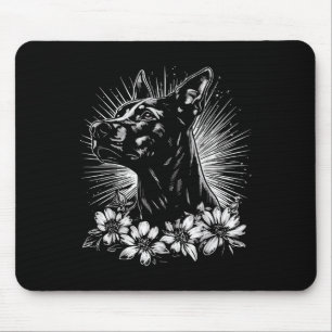 Retro Doberman Pinscher Dog Lover Tattoo Style _1  Mouse Mat