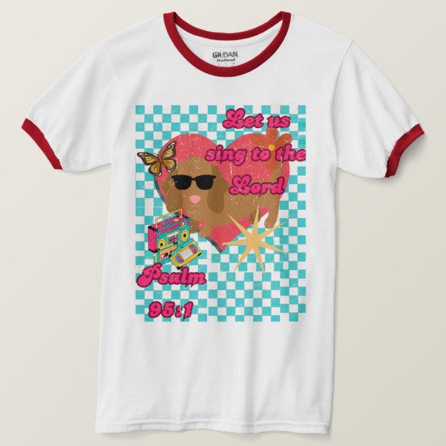 Retro dog Bible verse tee unisex (Design Front)