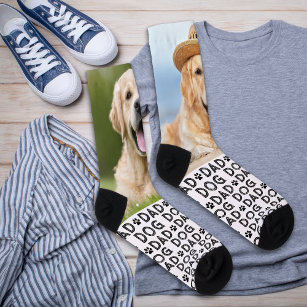 Retro DOG DAD Personalised Pattern Pet Photo Crew Socks