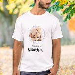 Retro Dog GRANDPA Personalised Puppy Pet Photo T-Shirt<br><div class="desc">Dog Grandpa ... Surprise your favourite Dog Grandpa this Father's Day , Christmas or his birthday with this super cute custom pet photo t-shirt. Customise this dog grandpa shirt with your dog's favourite photos, and name. This dog grandpa shirt is a must for dog lovers and dog dads! Great gift...</div>