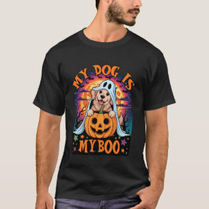 Retro Dog Halloween Ghost Golden Retriever My Dog T-Shirt