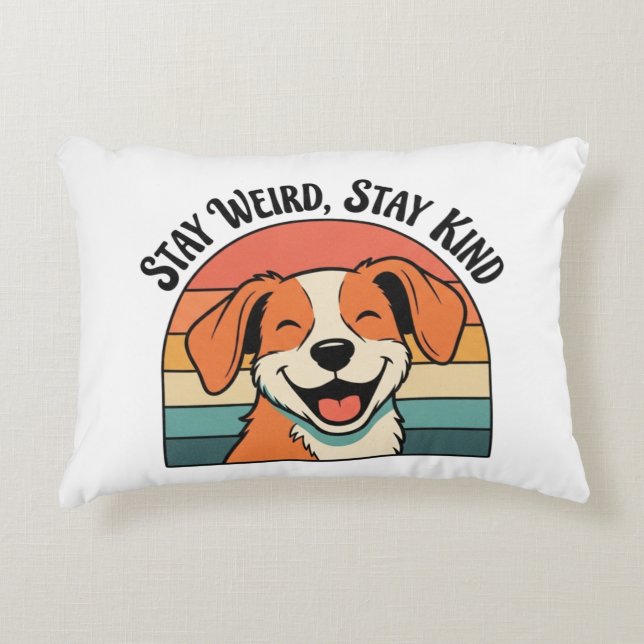 Retro Dog Kindness Quote Rectangular Pillow (Front)