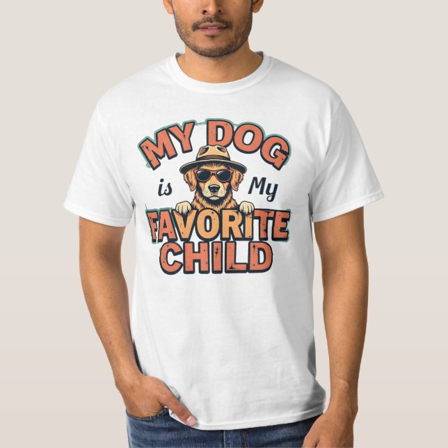 Retro Dog Lover – 'My Dog is My Favourite Child T-Shirt (Front)