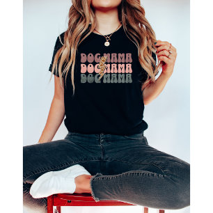 Retro Dog Mama-Leopard Mama-Dog Lover-Cute T-Shirt