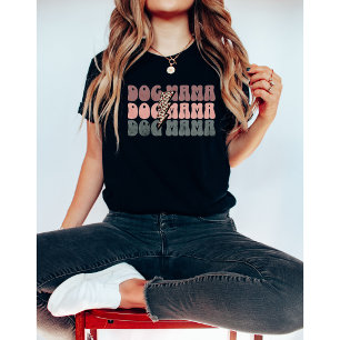 Retro Dog Mama-Leopard Mama-Dog Lover-Cute T-Shirt