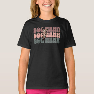 Retro Dog Mama-Leopard Mama-Dog Lover-Cute T-Shirt
