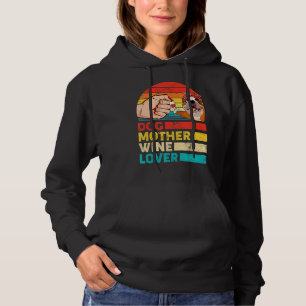 Retro Dog Mother Wine English Bulldog Dog Mother's Hoodie