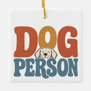 Retro Dog Person Pet Dog Lover Ceramic Ornament