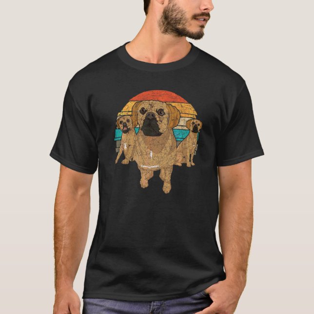 Retro Dog  Puggle T-Shirt (Front)