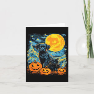 Retro Dog Pumpkin Halloween Funny Dogs Halloween Card