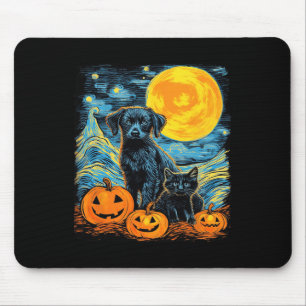 Retro Dog Pumpkin Halloween Funny Dogs Halloween Mouse Mat