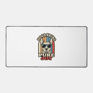 Retro Dog Shirt Funny Sunglasses Pup Engraving Des Desk Mat