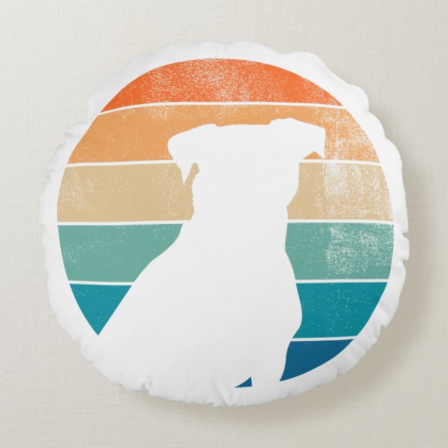 Retro Dog Silhouette Pillow – Vintage Pet Lover (Front)