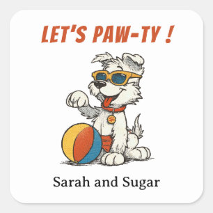 Retro Dog Stickers – Vintage Cartoon Puppy with Be