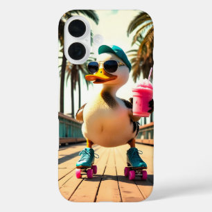 Retro Dog Sunglasses Vintage Sunset Beach  iPhone 16 Case