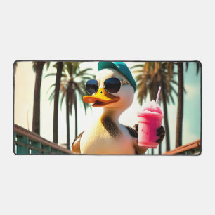 Retro Dog Sunglasses Vintage Sunset Beach Desk Mat