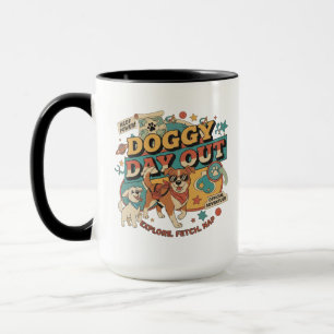 Retro Doggy Day Out  - Vintage Dog Lover Aesthetic Mug