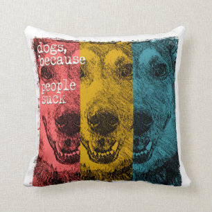 Retro dogs, because people suck cushion