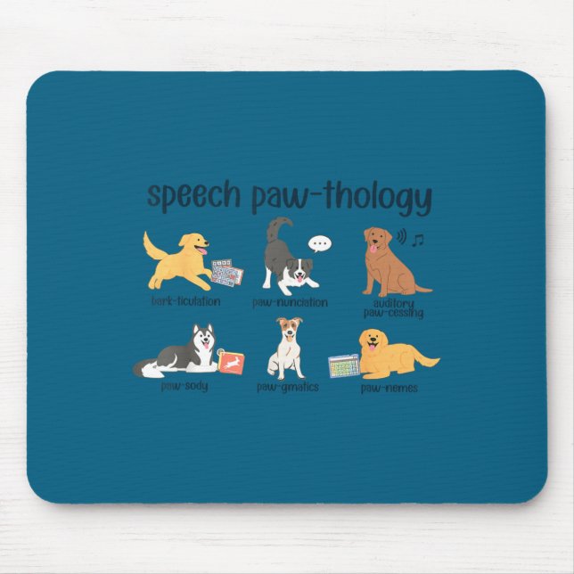 Retro dogs speech language pathologist slp speech mouse mat (Front)