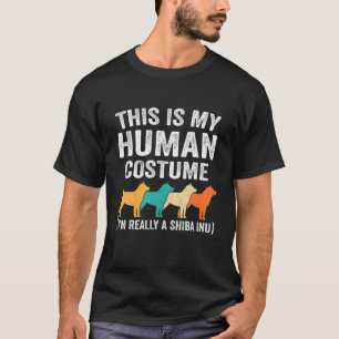 Retro Dogs This Is My Human Costume Shiba Inu T-Shirt