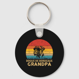Retro Dogue De Bordeaux Grandpa Dog Dad Fathers Da Key Ring