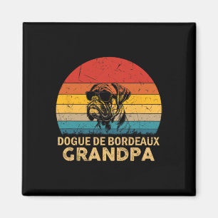 Retro Dogue De Bordeaux Grandpa Dog Dad Fathers Da Magnet