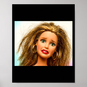 Retro doll face meme dolls plastic digusting doll poster