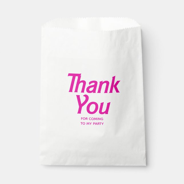 Retro Dolly, Let's Go Party! Hot Pink Favour Bags (Front)