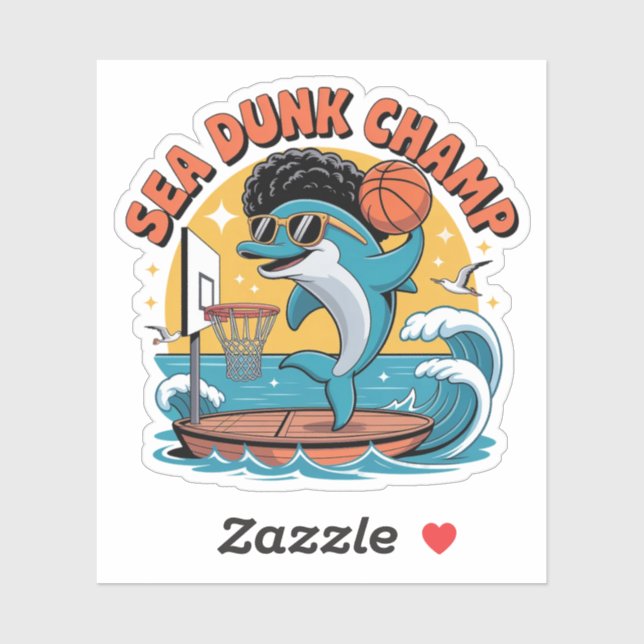 Retro Dolphin Dunk Afro Basketball (Sheet)