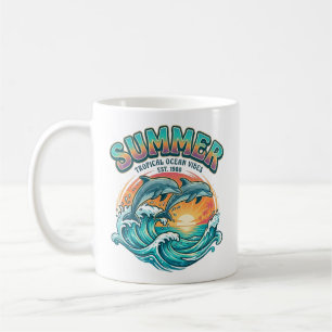 Retro Dolphin tropical / beach summer vacation  Coffee Mug