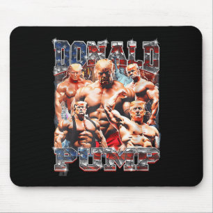 Retro Donald Pump Gym Collage Photo Meme Funny Mouse Mat