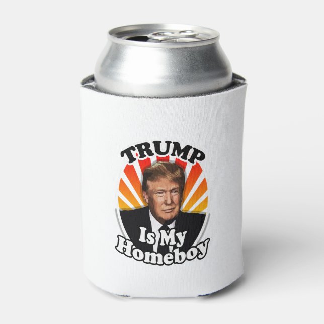 Retro Donald Trump is my Homeboy for President Can Cooler (Can Front)