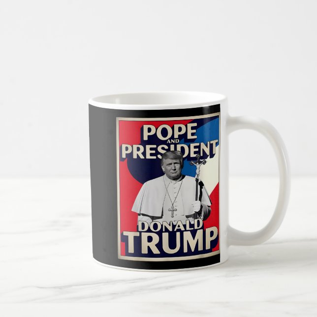 Retro Donald Trump President And Pope Catholic Vat Coffee Mug (Right)
