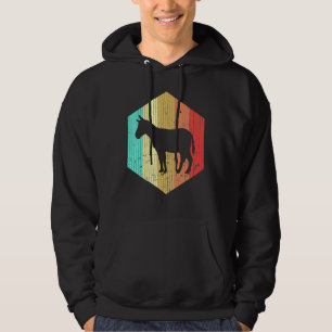 Retro Donkey Vintage Donkey Silhouette Farm Animal Hoodie