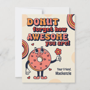 Retro Donunt Forget How Awesome You Are Valentine Card