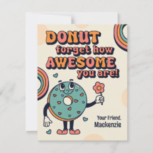 Retro Donunt Forget How Awesome You Are Valentine Card