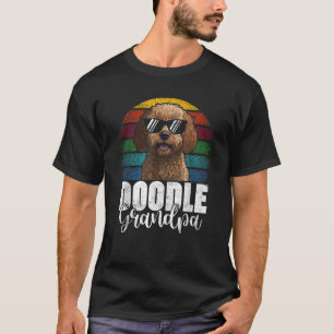 Retro Doodle Grandpa Goldendoodle Dog Lover Father T-Shirt