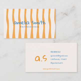 retro doodle handwritten whimsical business card