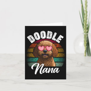 Retro Doodle Nana Goldendoodle Dog Lover Mothers D Card