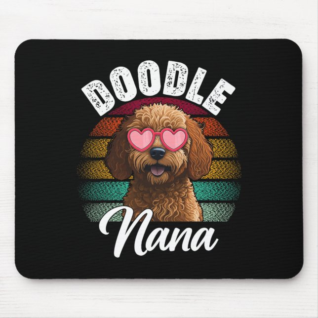 Retro Doodle Nana Goldendoodle Dog Lover Mothers D Mouse Mat (Front)