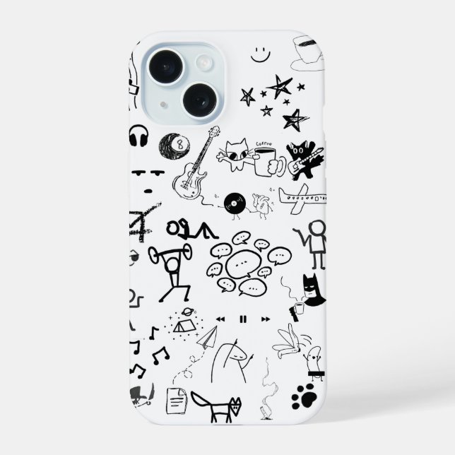 Retro Doodle Phone Case (Back)