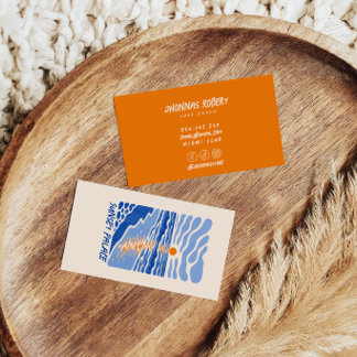 retro doodle sea business cards