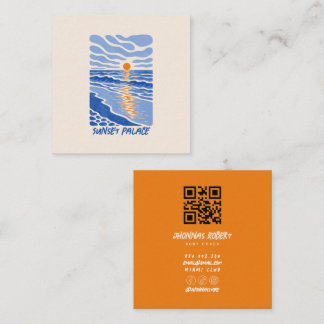 retro doodle sea business cards