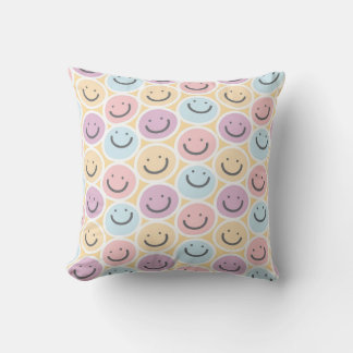 Retro Doodle Smile Emoji Cushion