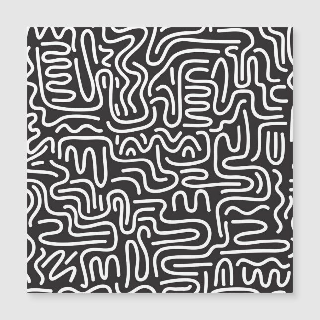 Retro Doodle Wavy Lines: Monochrome (Front)