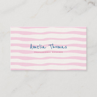 retro doodle whimsical blue business card
