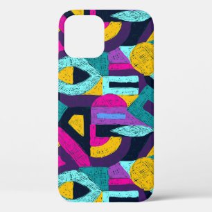 Retro doodles: geometric pop art. iPhone 12 case
