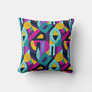 Retro doodles: geometric pop art. cushion