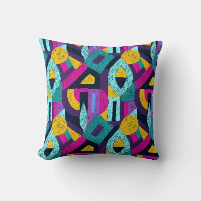 Retro doodles: geometric pop art. cushion (Front)